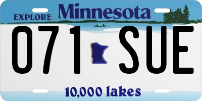 MN license plate 071SUE