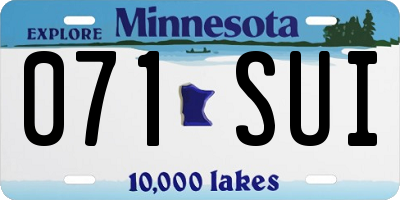 MN license plate 071SUI