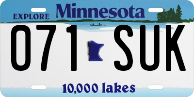 MN license plate 071SUK