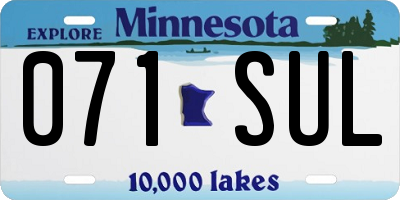 MN license plate 071SUL