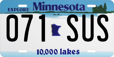 MN license plate 071SUS