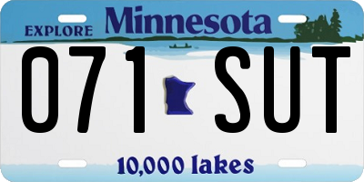 MN license plate 071SUT