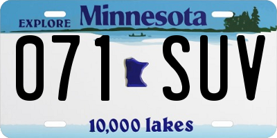MN license plate 071SUV