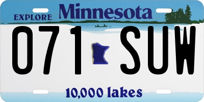 MN license plate 071SUW