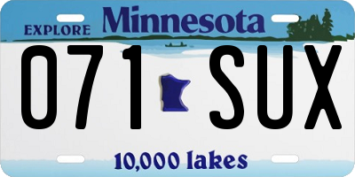 MN license plate 071SUX