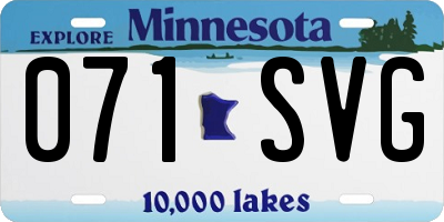 MN license plate 071SVG