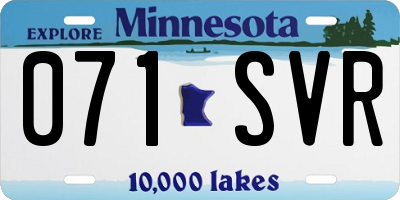 MN license plate 071SVR