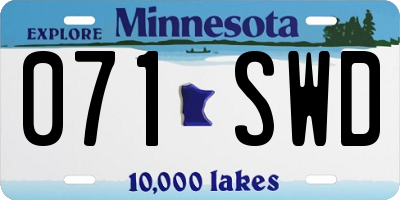 MN license plate 071SWD