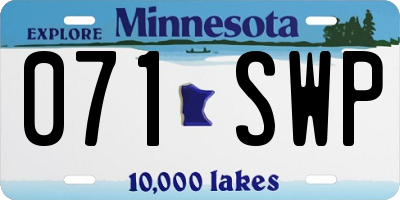 MN license plate 071SWP