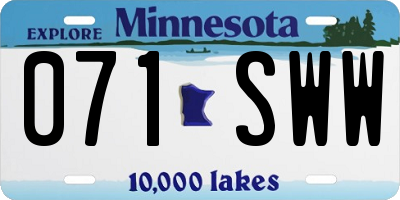 MN license plate 071SWW