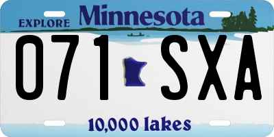 MN license plate 071SXA