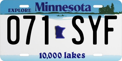 MN license plate 071SYF