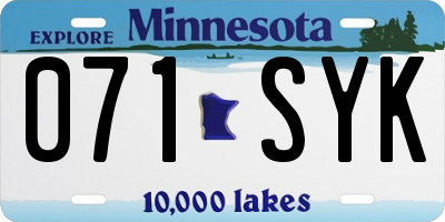 MN license plate 071SYK