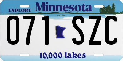 MN license plate 071SZC