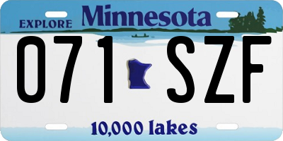 MN license plate 071SZF