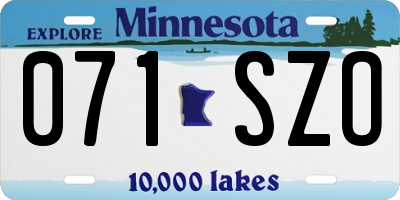 MN license plate 071SZO