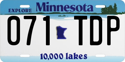 MN license plate 071TDP