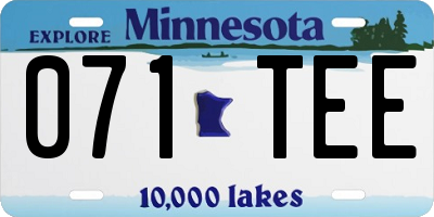 MN license plate 071TEE