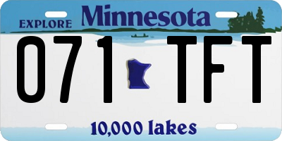 MN license plate 071TFT