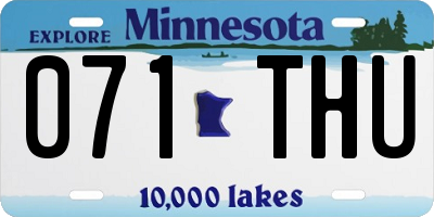 MN license plate 071THU