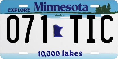 MN license plate 071TIC