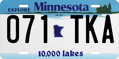 MN license plate 071TKA