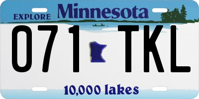 MN license plate 071TKL