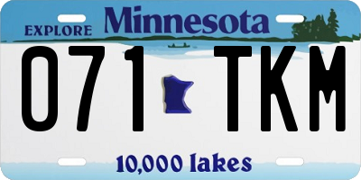 MN license plate 071TKM