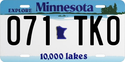 MN license plate 071TKO