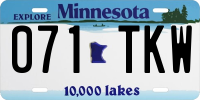 MN license plate 071TKW