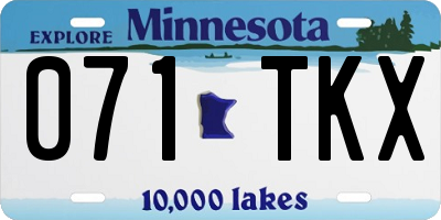 MN license plate 071TKX