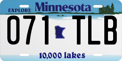 MN license plate 071TLB