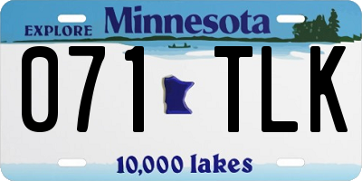MN license plate 071TLK