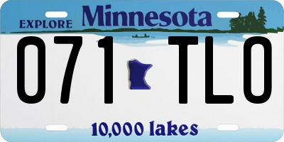 MN license plate 071TLO