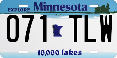 MN license plate 071TLW