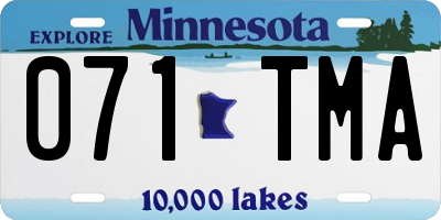 MN license plate 071TMA