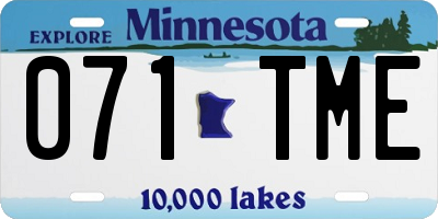 MN license plate 071TME