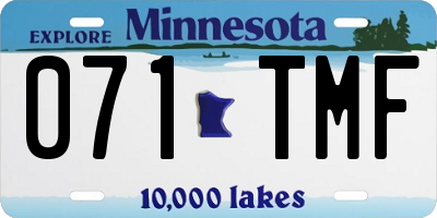 MN license plate 071TMF