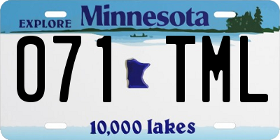 MN license plate 071TML