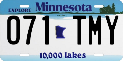 MN license plate 071TMY