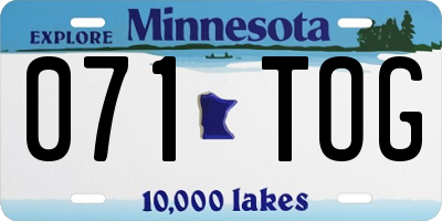 MN license plate 071TOG
