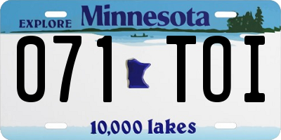 MN license plate 071TOI