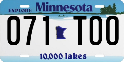 MN license plate 071TOO
