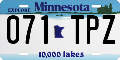 MN license plate 071TPZ