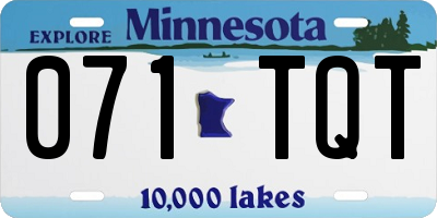 MN license plate 071TQT