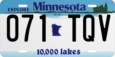 MN license plate 071TQV