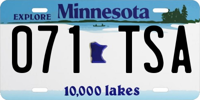 MN license plate 071TSA