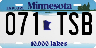 MN license plate 071TSB