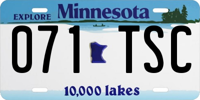 MN license plate 071TSC