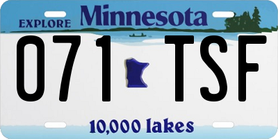 MN license plate 071TSF